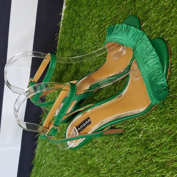 NWOT Emerald Green Jaggar Leather Heels - Picture 5 of 8